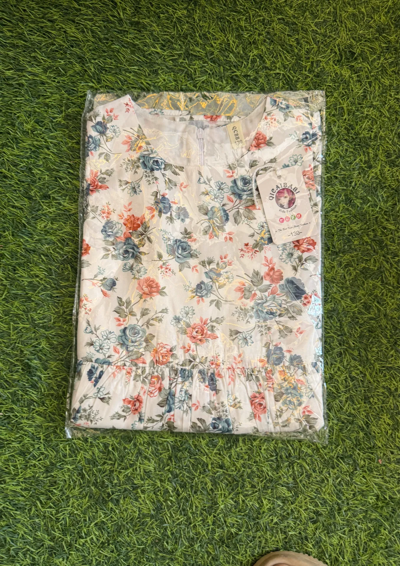 Robe coton fleurette Rouge Blanc